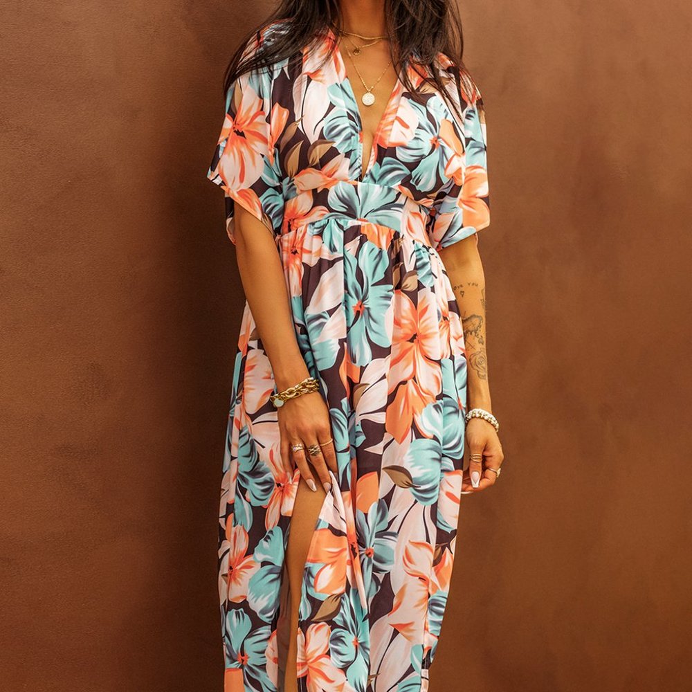 Floral Kimono Maxi Dress